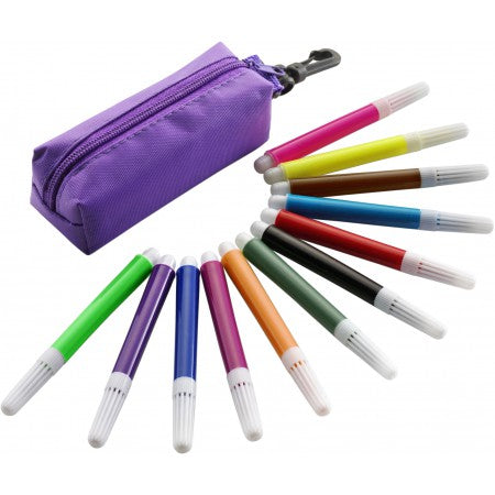 Small felt tip pens, 12pcs, purple
