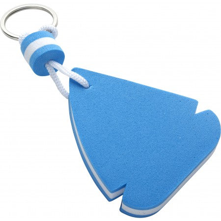 EVA sail ship shaped, floating key chain, blue/white