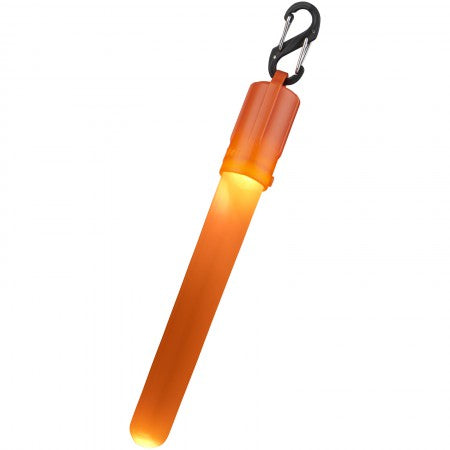 Fluo glow stick with clip, orange, 13,5 x d: 1,8 cm