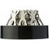 Black, oval shaped paperweight with magnet, silver