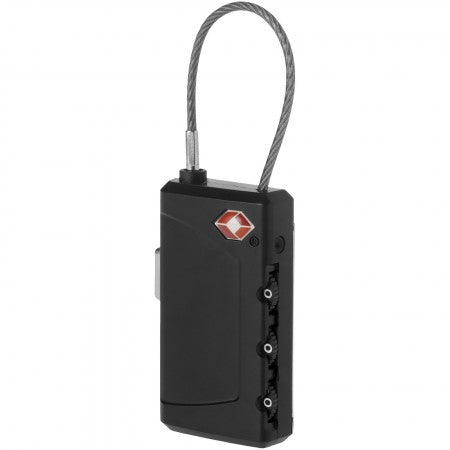 Phoenix TSA luggage tag and lock, solid black, 3,3 x 1 x 9 c