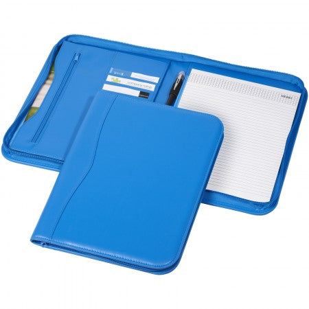 Ebony A4 zipper portfolio, blue, 25 x 32 x 3 cm
