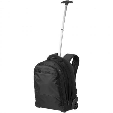 17" Laptop rolling backpack, solid black, 37 x 19 x 49 cm - BRANIO