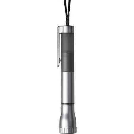 Ballpen with LED torch, grey