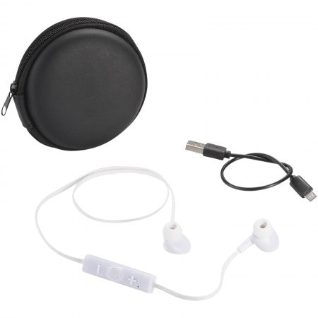 Sonic Bluetooth? Earbuds and Carrying Case, white