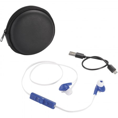 Sonic Bluetooth? Earbuds and Carrying Case, blue
