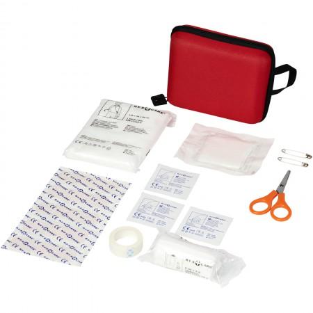 16 piece first aid kit, red, 16 x 12 x 5,5 cm - BRANIO