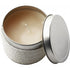 Fragranced candle in a tin, white