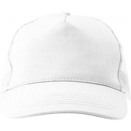 Cotton twill and plastic cap, white