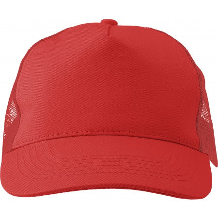 Cotton twill and plastic cap, red