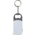Metal bottle opener with steel keyring, white