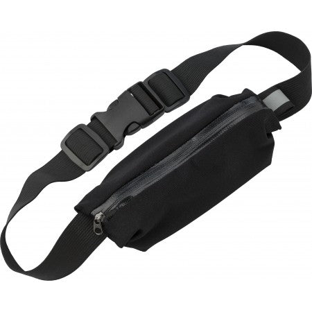 Neoprene, zippered, waist bag, black