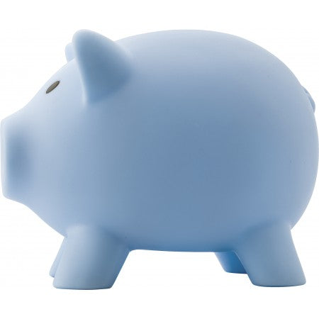 Plastic piggy bank, light blue