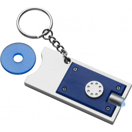 Key holder with coin (?0.50), blue