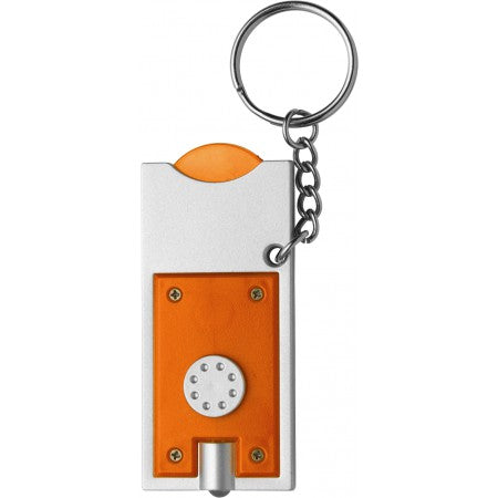 Key holder with coin (?0.50), orange