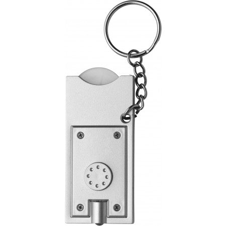 Key holder with coin (?0.50), silver