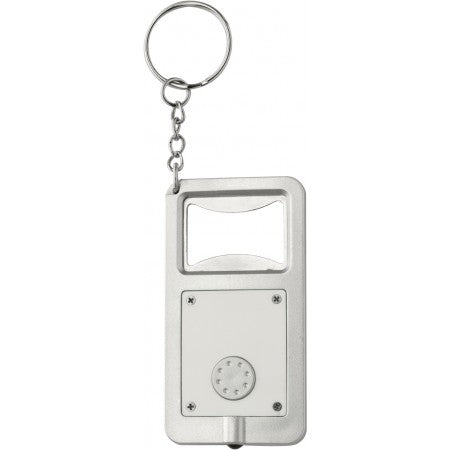 Bottle opener with LED light, white