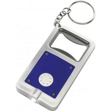 Bottle opener with LED light, light blue