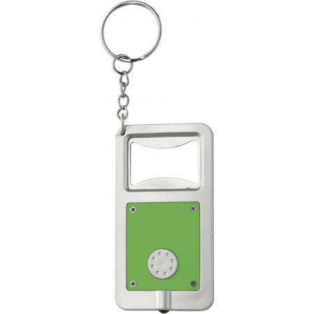 Bottle opener with LED light, light green