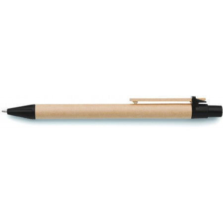 Ballpen with cardboard barrel, black