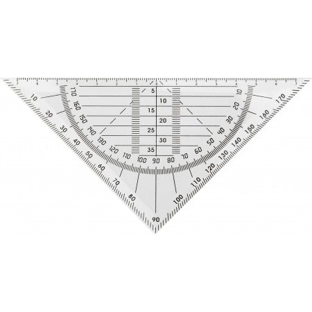 Plastic 45° set square, neutral
