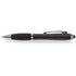 Ballpen with black rubber grip and stylus, black