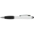 Ballpen with black rubber grip and stylus, white