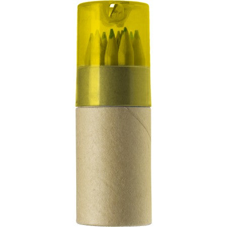 Colour pencils with sharpener, yellow