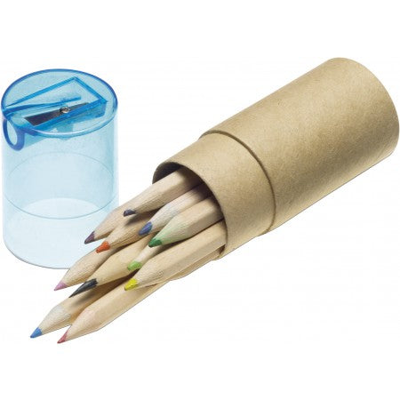 Colour pencils with sharpener, light blue