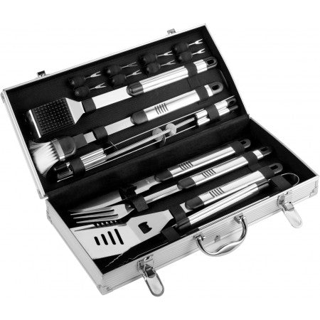 Barbecue set, silver