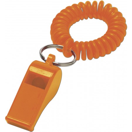 Whistle with wrist cord, orange