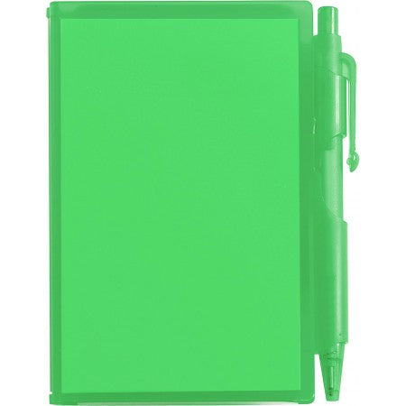 Notebook with pen, green