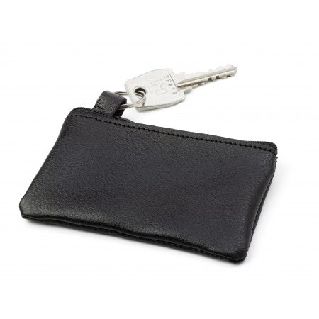 Leather key wallet, black