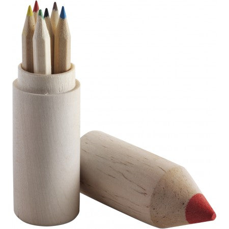 Pencil holder with 6 pencils, brown