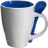 Coffee mug with spoon (300ml), blue