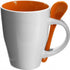 Coffee mug with spoon (300ml), orange