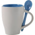 Coffee mug with spoon (300ml), light blue