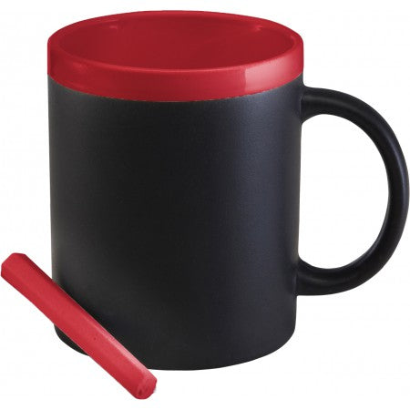 Stoneware mug with chalks, red