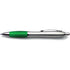 Plastic ballpen, silver barrel, green