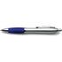 Plastic ballpen, silver barrel, blue