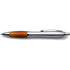 Plastic ballpen, silver barrel, orange