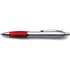 Plastic ballpen, silver barrel, red