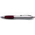 Plastic ballpen, silver barrel, burgundy