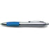 Plastic ballpen, silver barrel, light blue