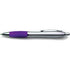 Plastic ballpen, silver barrel, purple