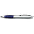 Plastic ballpen, silver barrel, dark navy