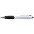 Plastic ballpen with coloured rubber grip, blue ink, black