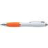 Plastic ballpen with coloured rubber grip, blue ink, orange