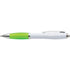 Plastic ballpen with coloured rubber grip, blue ink, lime