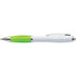 Plastic ballpen with coloured rubber grip, blue ink, lime